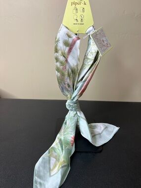 Piper K | Spring Greenery Coral Floral Themed Scarf